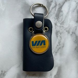 Vintage VIA RAIL key holder keychain / keyring